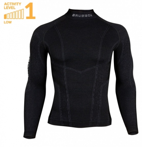 Футболка мужская дл. рукав Brubeck Wool Merino 61% Черный