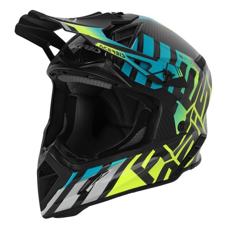 Шлем Acerbis STEEL CARBON 22-06 Light Blue/Fluo Yellow