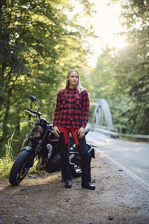 Женская мотокуртка флисовая Sweep Manitou, черно-красная