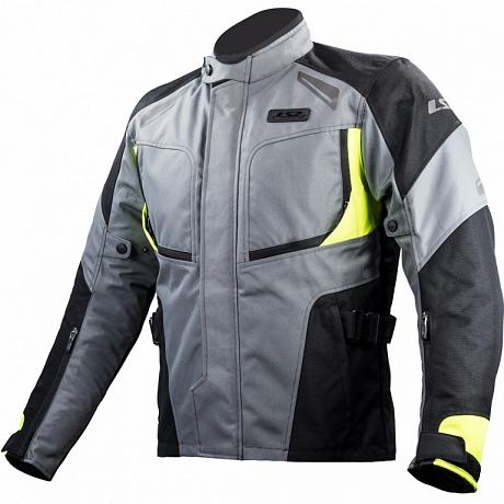 Мотокуртка текстильная LS2 Phase Man Jacket, серый/черный/желтый S