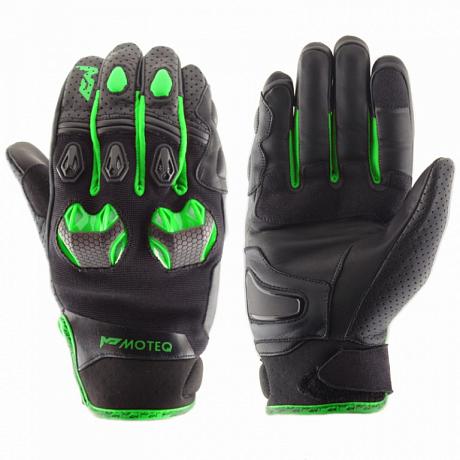 Кожаные перчатки Moteq Stinger флуоресцентно-зеленые XS