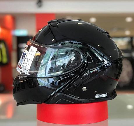 Шлем модуляр Shoei Neotec II Plain, черный купить по низкой цене в