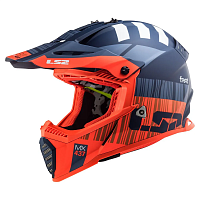 Кроссовый шлем LS2 MX437 Fast Evo Mini XCode Matt Fluo Orange Blue