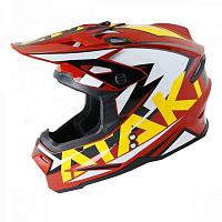 Шлем кроссовый Ataki JK801 Rampage, коричнево-желто-черный