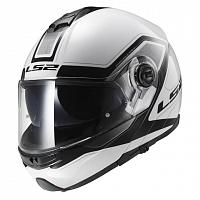 Снегоходный шлем модуляр с электростеклом LS2 FF325 Strobe Electric Snow Civik бело-черный