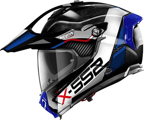 Кроссовый шлем Nolan X-552 ULTRA CARBON (2024) Dinamo N-Com 024 Carbon Blue/White/Red/Glossy Black S