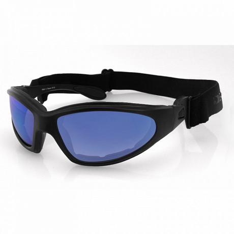 Очки Bobster GXR чёрные с голубыми зеркальными линзами Antifog