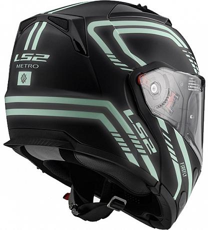 Шлем модуляр LS2 FF324 Metro Firefly Matt Black (флуоресцентная графика)