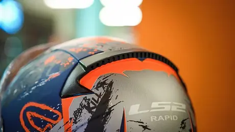 Шлем интеграл LS2 FF353 Rapid Naughty, сине-оранжевый матовый L