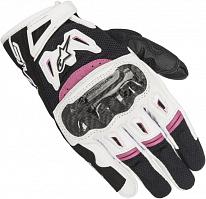 Мотоперчатки женские Alpinestars Stella Smx-2 Air Carbon V2 Glove, черно-бело-розовый