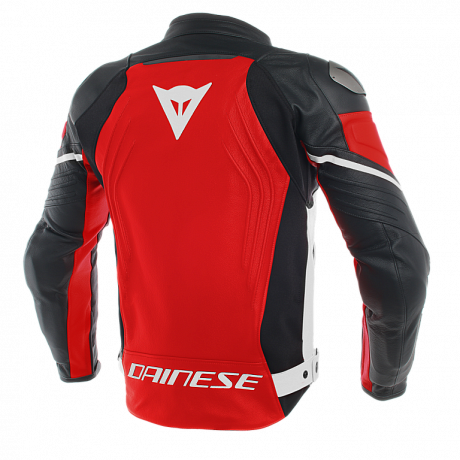 Куртка кожаная Dainese Racing 3, черно-белый-красный