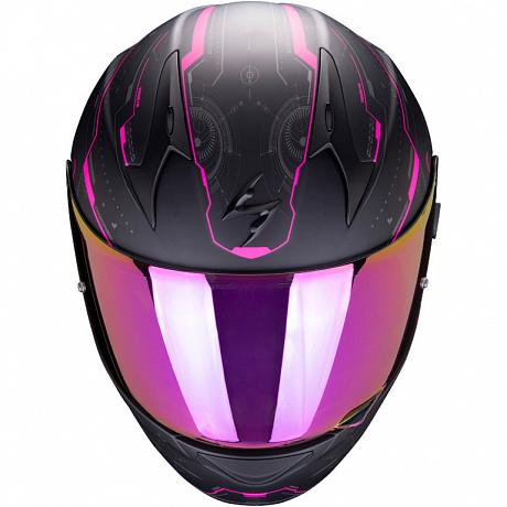 Мотошлем Scorpion EXO-390 Beat, цвет Черный матовый/Розовый матовый XS