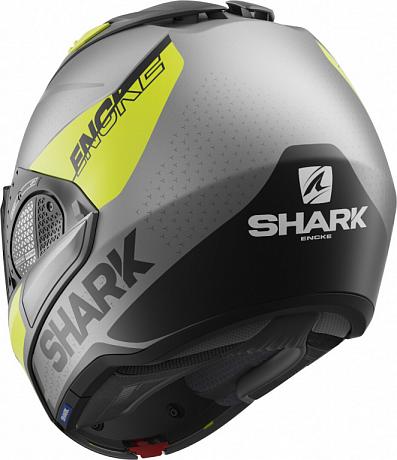 Шлем модуляр Shark Evo-GT Encke, Серый/Желтый