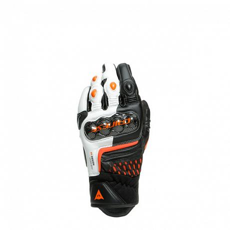 Перчатки кожаные Dainese Carbon 3 Short Black/White/Flame-Orange