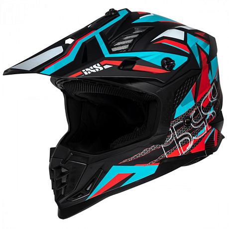 Шлем кроссовый IXS iXS363 2.0 черно-бирюзовый XS