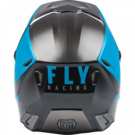 Кроссовый шлем FLY RACING Kinetic Straight Edge сине-серо-черный