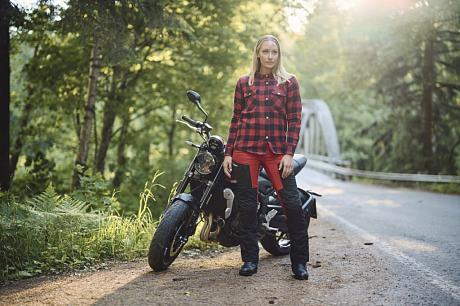 Женская мотокуртка флисовая Sweep Manitou, черно-красная
