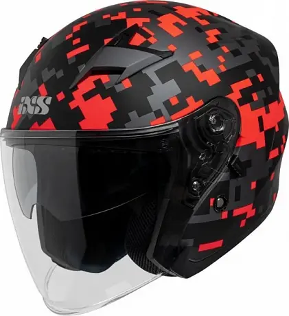 Шлем открытый IXS 99 2.0 черно-красный XS