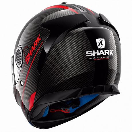 Шлем Shark  Spartan Carbon 1.2 Silicium черный-красный