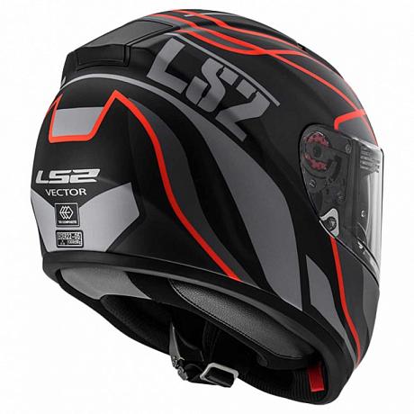 Шлем интеграл LS2 FF397 Vector Ft2 Vantage, черно-красный XL