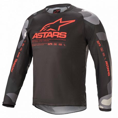 Джерси детская Alpinestars Youth Racer Tactical Jersey, серый/камуфляжный/красный