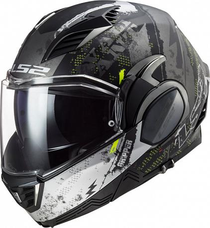 Шлем модуляр LS2 FF900 Valiant II Gripper, черно-серый XS