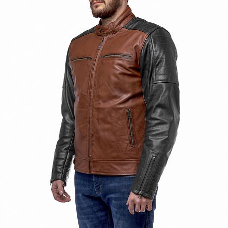 Кожаная куртка Moteq Bravo 7, коричнево-черный  M