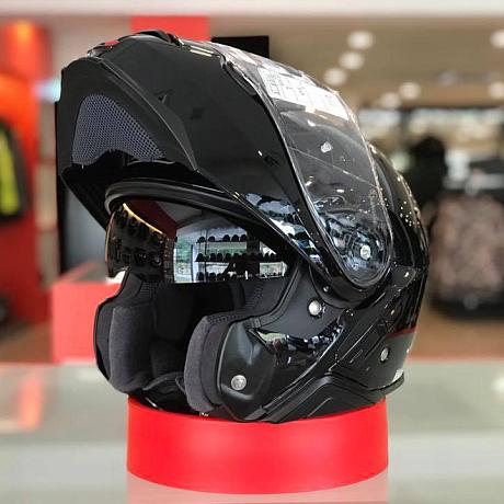 Шлем модуляр Shoei Neotec II Plain, черный купить по низкой цене в