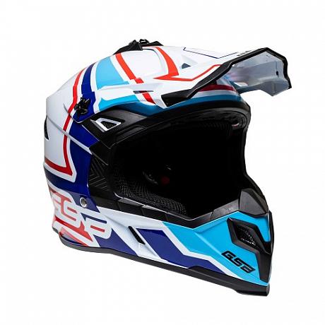 Кроссовый шлем GSB XP-20 MO Design Bianco Blu Rosso M